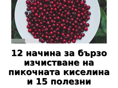 12 nachina za brzo izchistvane na pikochnata kiselina i 15