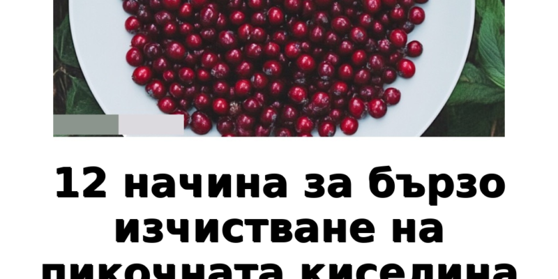 12 nachina za brzo izchistvane na pikochnata kiselina i 15