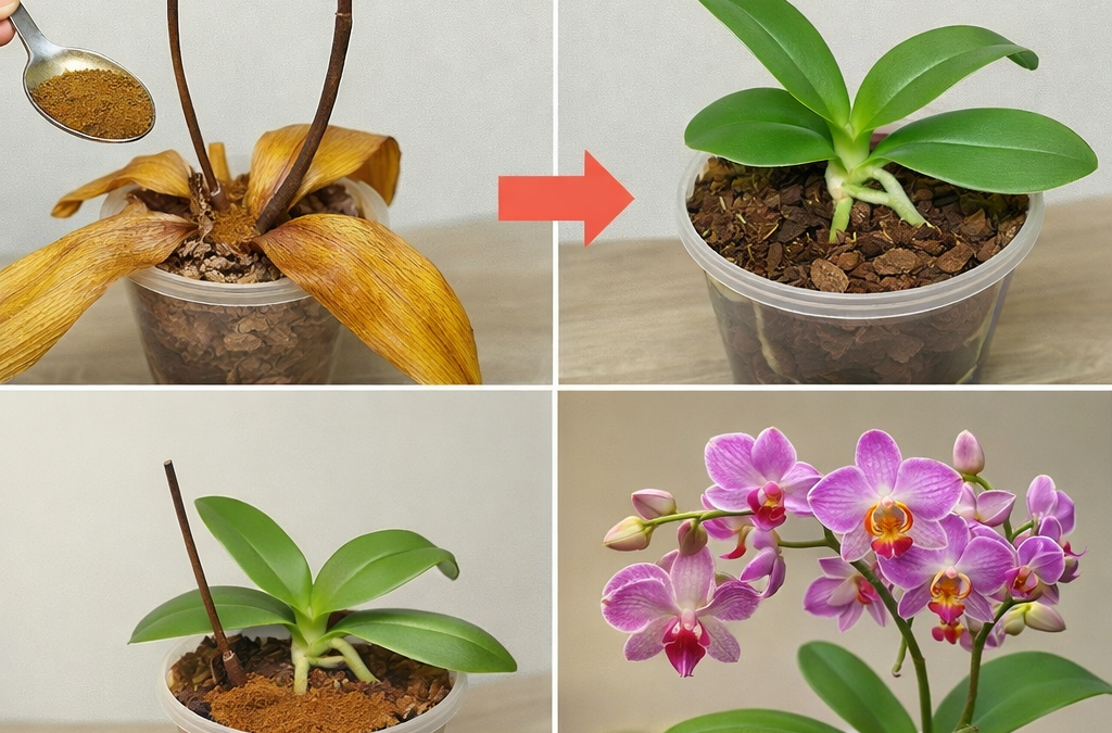 porsete s 1 lzhicza vrhu mrtvite koreni na orhideyata izvednzh se szhivyava i czfti prez czyalata go