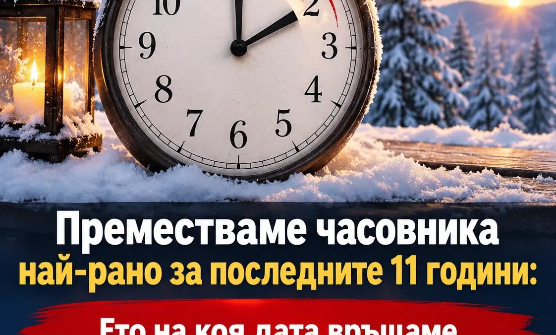 premestvame chasovnika naj rano za poslednite 11 godini eto na koya